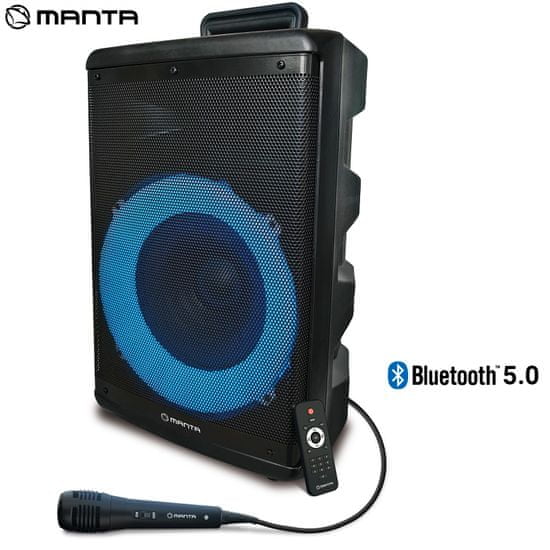 Manta SPK5030 karaoke zvučni sustav, prijenosni, Bluetooth, LED lampe, TWS