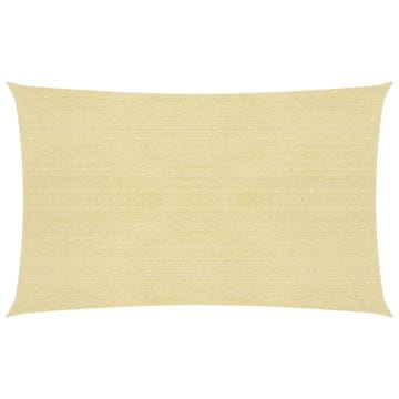 Vidaxl Jedro za zaštitu od sunca 160 g/m² bež 3 x 5 m HDPE