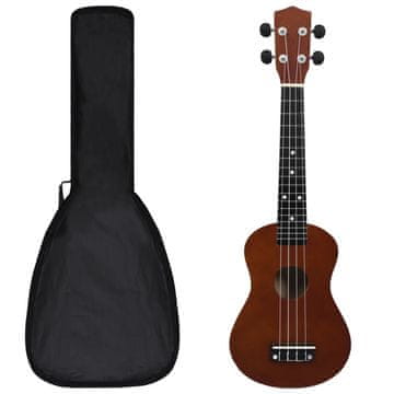 Vidaxl Soprano ukulele s kutijom za djecu, tamno drvo, 23"