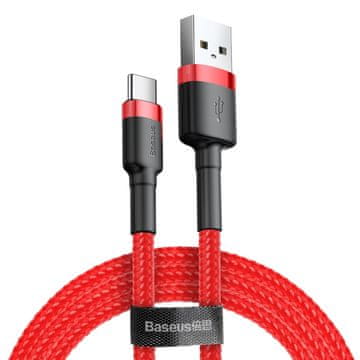 BASEUS Izdržljivi fleksibilni kabel USB-C QC3.0 3A 0.5M crveni