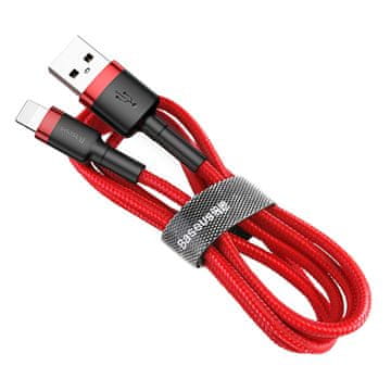 BASEUS Izdržljivi fleksibilni USB kabel za iPhone Lightning QC3.0 1.5A 2M crveni