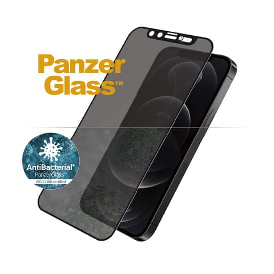 PanzerGlass Edge-to-Edge Privacy Antibacterial zaštitno staklo za Apple iPhone 12/12 Pro sa Swarowski CamSlider P2717, crno