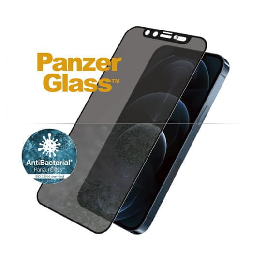 PanzerGlass Edge-to-Edge Privacy Antibacterial zaštitno staklo za Apple iPhone 12 Pro Max sa Swarowski CamSlider P2718, crno
