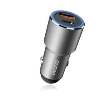 DUDAO R4PQ auto punjač USB / USB-C QC, siva