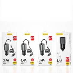 DUDAO R5Pro USB auto punjač + Micro USB kabel 3.4A, crno