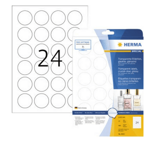 Herma Special 8023 naljepnice, Ø 40 mm, prozirne, 25/1