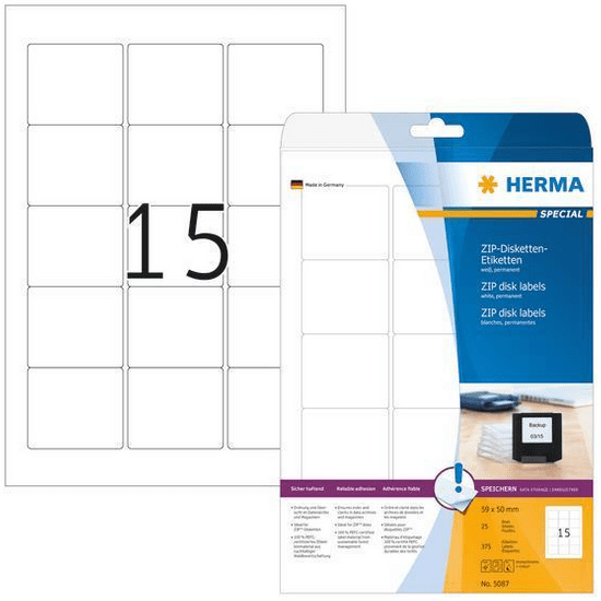 Herma Special 5087 naljepnice, 59 x 50 mm, bijele, 25/1