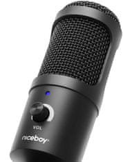 Niceboy Voice stolni kondenzatorski mikrofon, crni