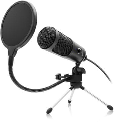 moderan stolni mikrofon niceboy voice kardioidna orijentacija karakteristična kontrola glasnoće lako povezivanje putem USB stativ kondenzatorski mikrofon za stabiliziranje pogodan za podcast intervjue youtube streaming