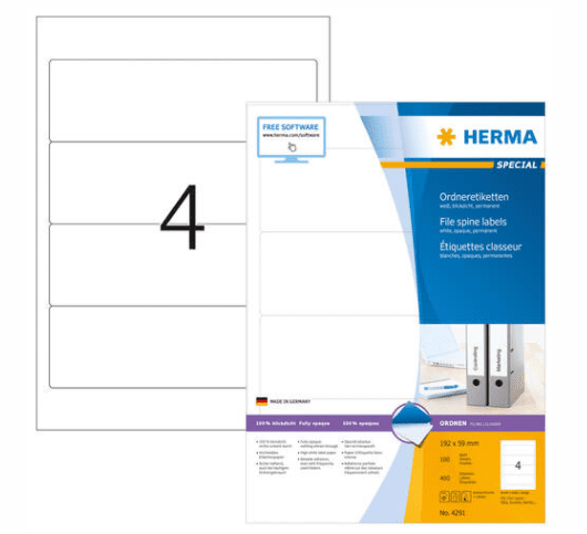 Herma Premium 4291 naljepnice, 192 x 59 mm, bijele, 100/1