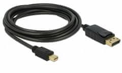 Delock DisplayPort-DisplayPort mini kabel, 4K 60Hz, 3 m, crni