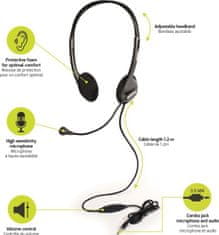 Port Designs Connect Stereo headset slušalice s mikrofonom, crne