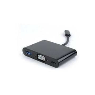 CABLEXPERT Adapter USB-C 3-u-1, TF, VGA, USB 3.0