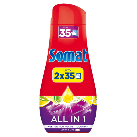 Somat gel za pranje posuđa All in 1 Lemon, 2 x 630 ml, 70 pranja