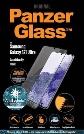 PanzerGlass zaštitno staklo za Samsung Galaxy S21 Ultra, Black Ab, kaljeno