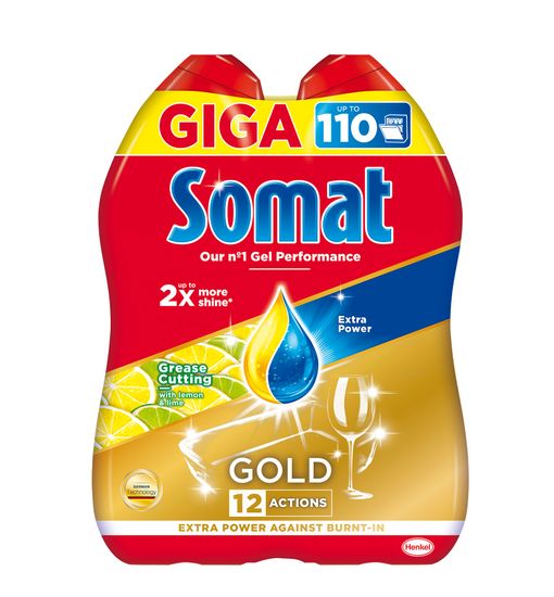 Somat Gold, gel za odstranjivanje masnoće, Lemon, 2 x 990 ml