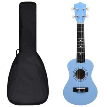 Vidaxl Soprano ukulele s kutijom za djecu, plava, 21"