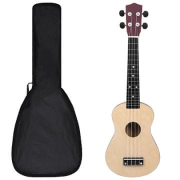 Vidaxl Set ukulelea Soprano s futrolom za djecu Natural 23