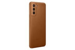 Samsung Galaxy S21 Plus Leather Cover Brown maskica, smeđa