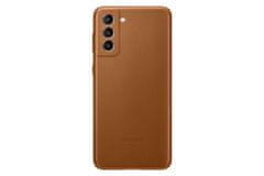 Samsung Galaxy S21 Plus Leather Cover Brown maskica, smeđa