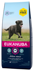 Eukanuba suha hrana za odrasle pse Adult Large Breed 15 kg + 3 kg gratis