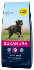Eukanuba suha hrana za odrasle pse Adult Large Breed 15 kg + 3 kg gratis