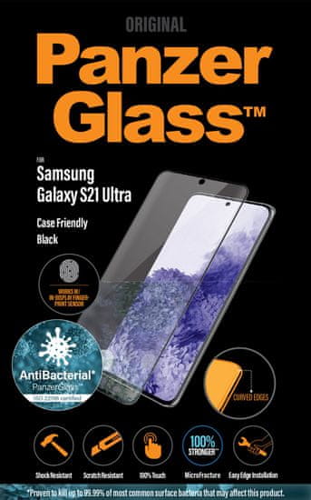 PanzerGlass zaštitno staklo Premium Antibacterial za Samsung Galaxy S21 Ultra (FingerPrint Ready) 7258