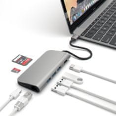 Satechi Type-C Multi-Port adapter, aluminij, HDMI 4K, 3x USB 3.0, MicroSD, Ethernet, Space Gray