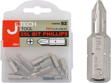 Extol Premium Vrhovi u obliku križa (702010) PH bitovi s križnom glavom, set od 10, CrMoV