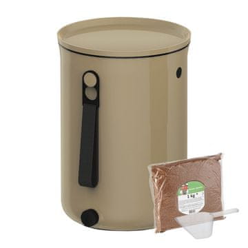Skaza Bokashi Organko 2 komposter 9,6l + posip 1kg, smeđe bež