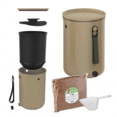 Skaza Bokashi Organko 2 komposter 9,6l + posip 1kg, smeđe bež