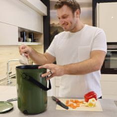 Skaza Bokashi Organko 2 komposter 9,6l + posip 1kg, maslinasto zeleni