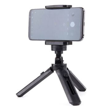 MINI Mini stativ i selfie štap s držačem za telefon/kameru, 16-21 cm, crni