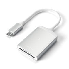Satechi USB-C čitač kartica, SD, microSD, UHS II, srebrna