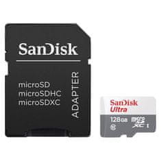 SanDisk Ultra microSDXC memorijska kartica + adapter, 128 GB, UHS-I, C10