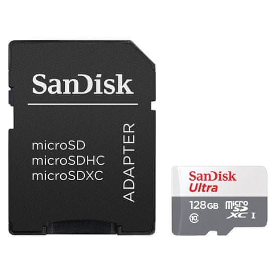 SanDisk Ultra microSDXC memorijska kartica + adapter, 128 GB, UHS-I, C10