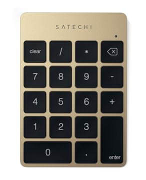 Satechi Slim bežična numerička tipkovnica, Bluetooth, zlatna