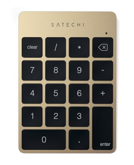 Satechi Slim bežična numerička tipkovnica, Bluetooth, zlatna