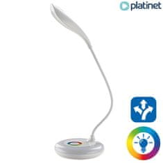 Platinet PDLQ11 LED stolna svjetiljka, dodirna, RGB osvjetljenje, fleksibilna, bijela