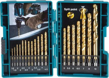 Makita 19-dijelni set HSS-TiN svrdla za metal D-67527