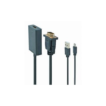 CABLEXPERT Adapter VGA na HDMI 0,15m crni