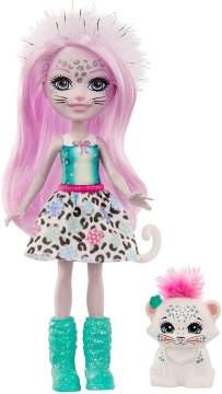 Mattel Enchantimals Sybill Snow Leopard i Flake lutka i kućni ljubimac