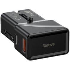 BASEUS PPS putnički adapter za punjenje (EU/ US / UK / AU), 18 W, QC 3.0, crni