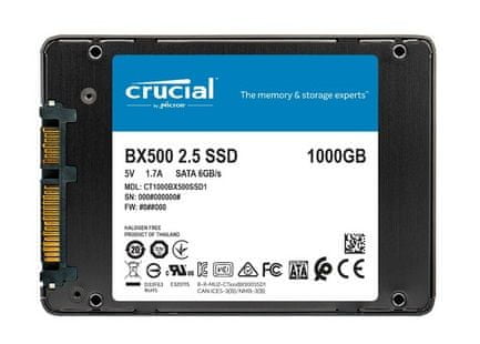 Crucial BX500 SSD disk, 1 TB, 6.35 cm (2.5), SATA3, 3D TLC