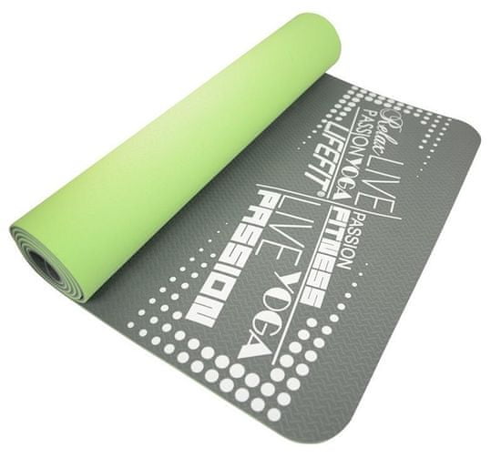 LIFEFIT Yoga prostirka za vježbanje, TPE, zeleno-siva