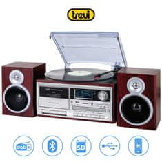 Trevi TT-1072 gramofonski stereo sustav, DAB / DAB +, Bluetooth, smeđi