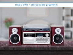 Trevi TT-1072 gramofonski stereo sustav, DAB / DAB +, Bluetooth, smeđi