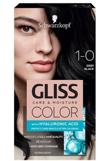 Schwarzkopf Gliss Color Care & Moisture boja za kosu, 1-0 Deep Black