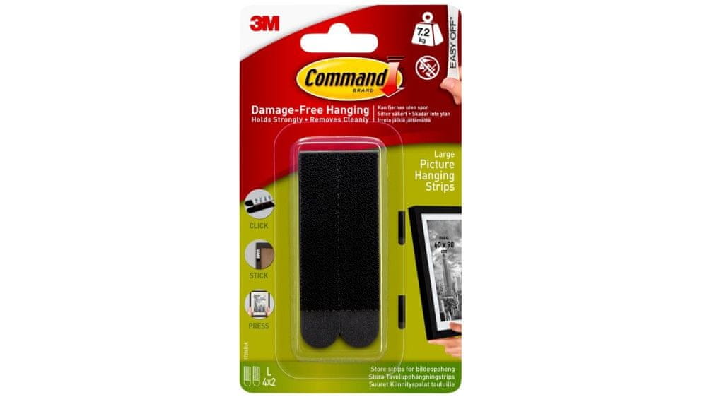 3M COMMAND sustav za lijepljenje okvira na zid L-7,2 kg, crni