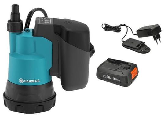 Gardena akumulatorska potopna pumpa za čistu vodu 2000/2 18V P4A Set (14600-20)